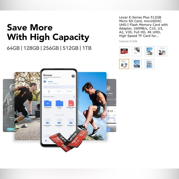 Lexar E-Series Plus 512 Micro SD Card - Picture 5 of 7